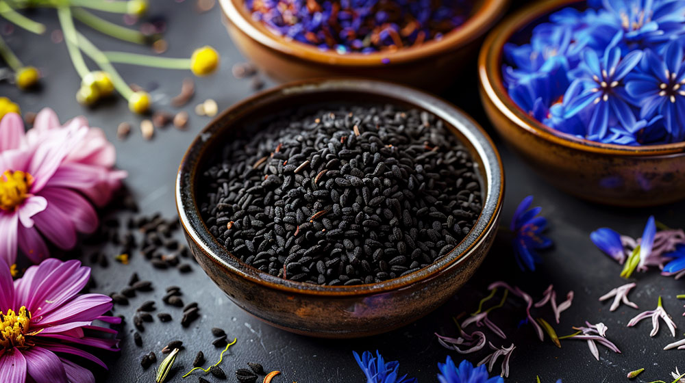 черен кимион семена и капсули